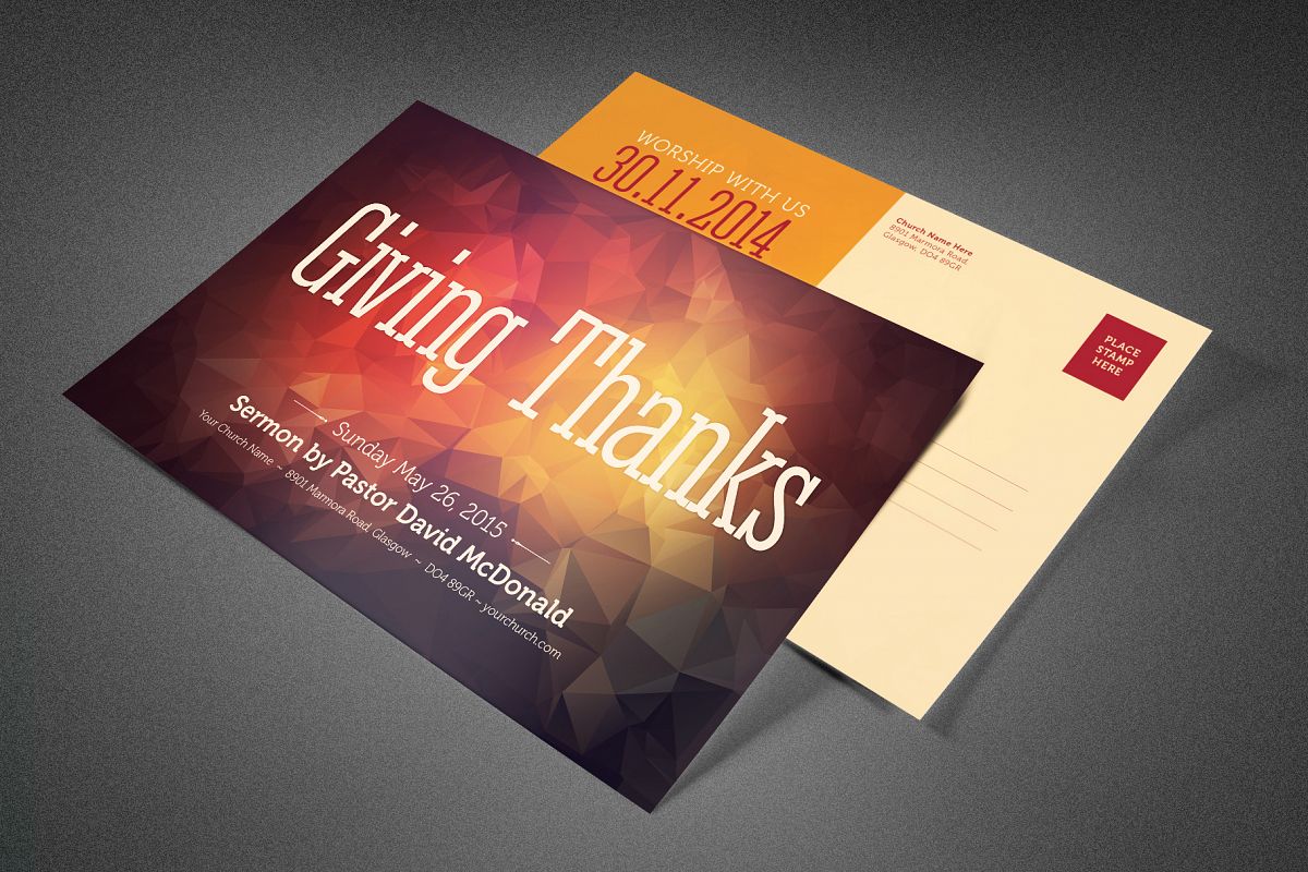 Giving Thanks Church Postcard example image 1
