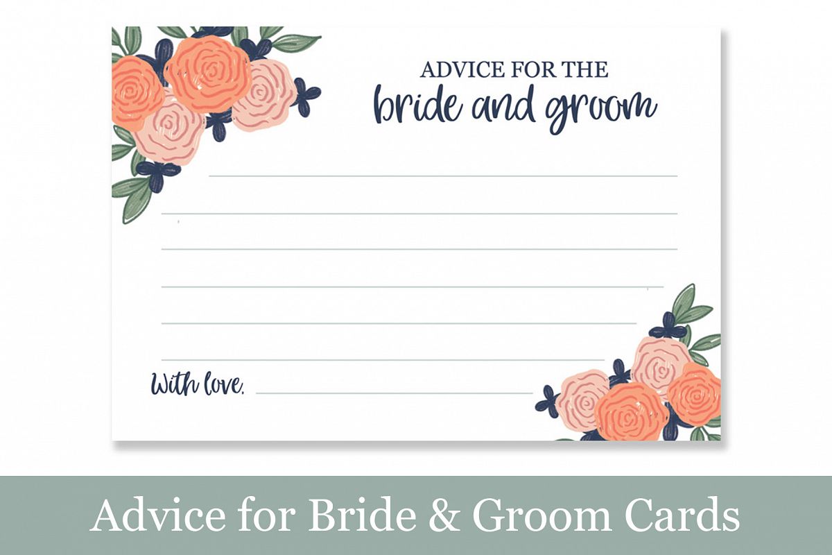 Coral Floral Advice For Bride Groom Printable Wedding Sign