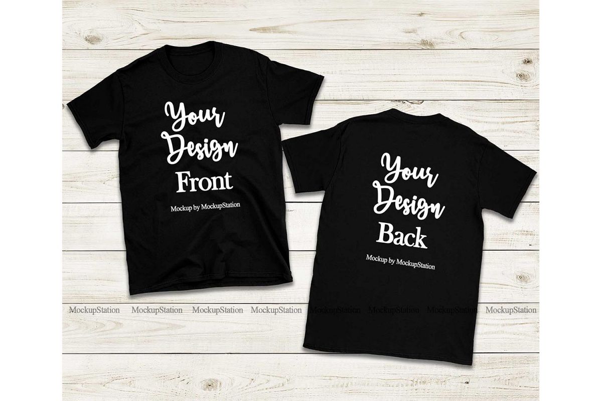 Download 5397+ Black T Shirt Mockup Front And Back Free DXF Include
