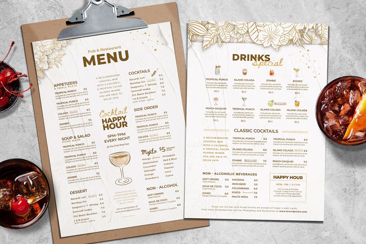 Customize Free Cocktail Menu Templates Postermywall