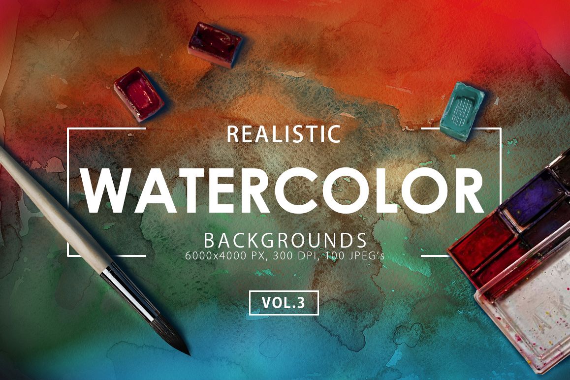 100 Watercolor Backgrounds Vol.3 example image 1