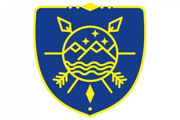 Mountains Sea Stars Crest Mono Line example image 1