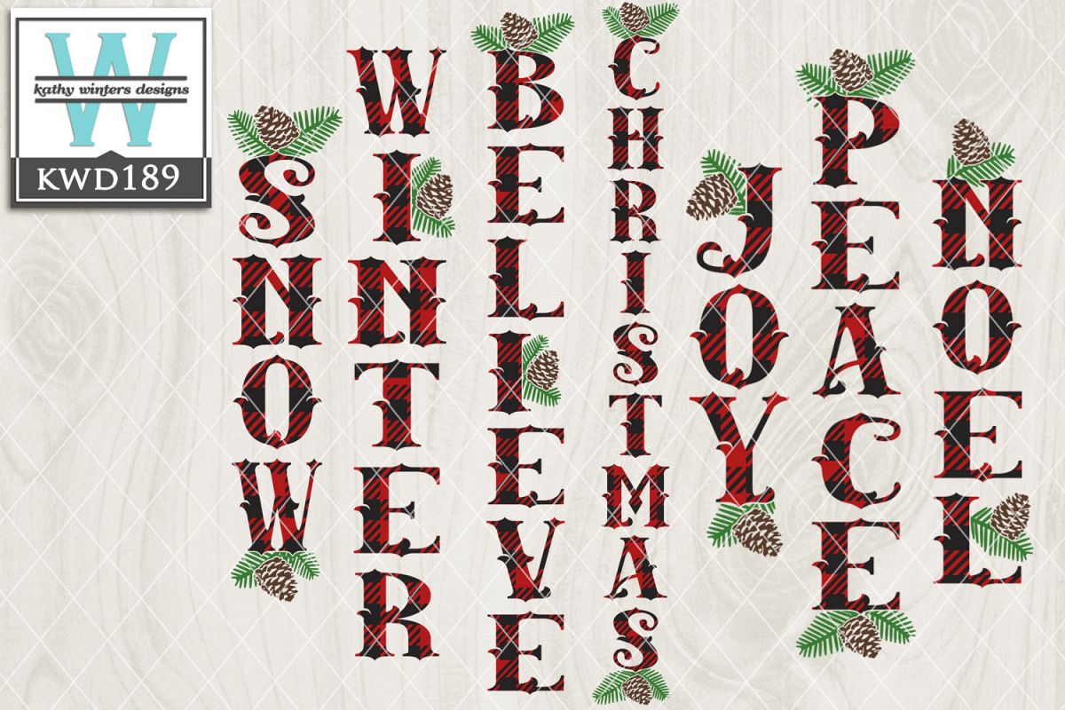 Christmas SVG - Vertical Buffalo Plaid example image 1
