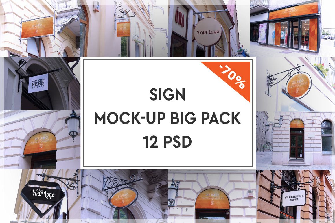 Shop Sign Mock-up Big Pack #1 example image 1