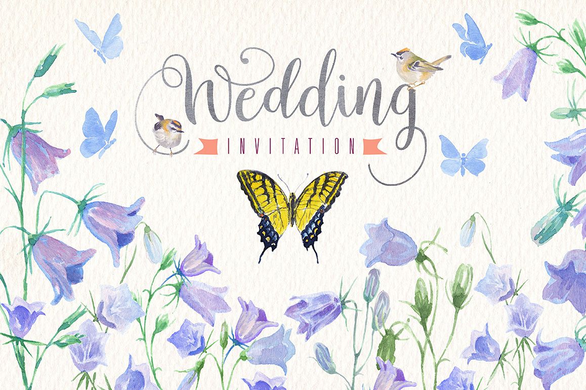 wedding watercolor clip art set (70644) Illustrations Design Bundles