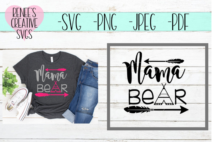 Mama Bear | Mothers day | SVG Cutting File example image 1