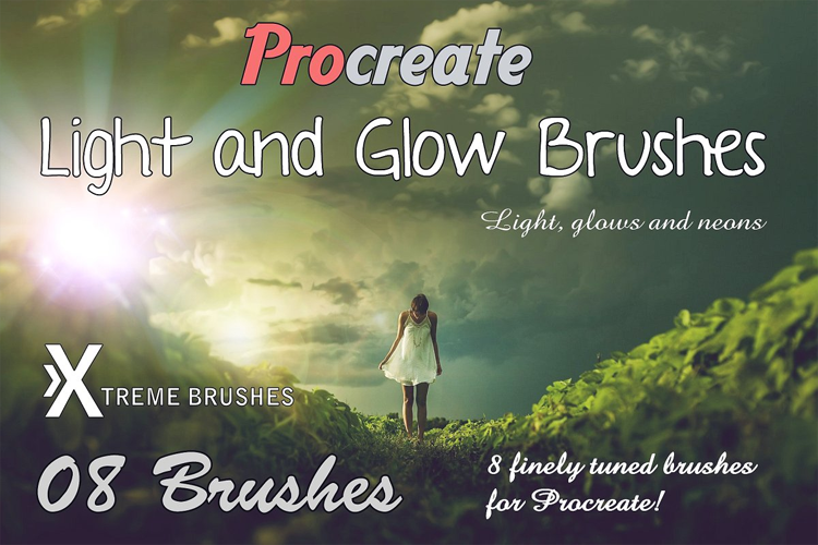 Procreate Light & Glow Brushes example image 1