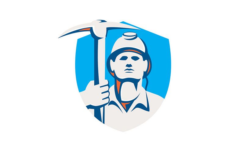Coal Miner Pick Axe Shield Retro example image 1