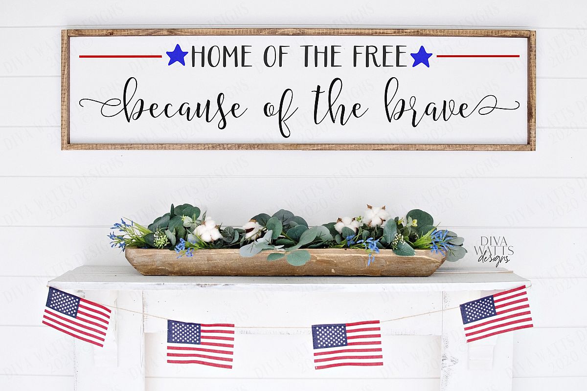 home of the free because of the brave string art