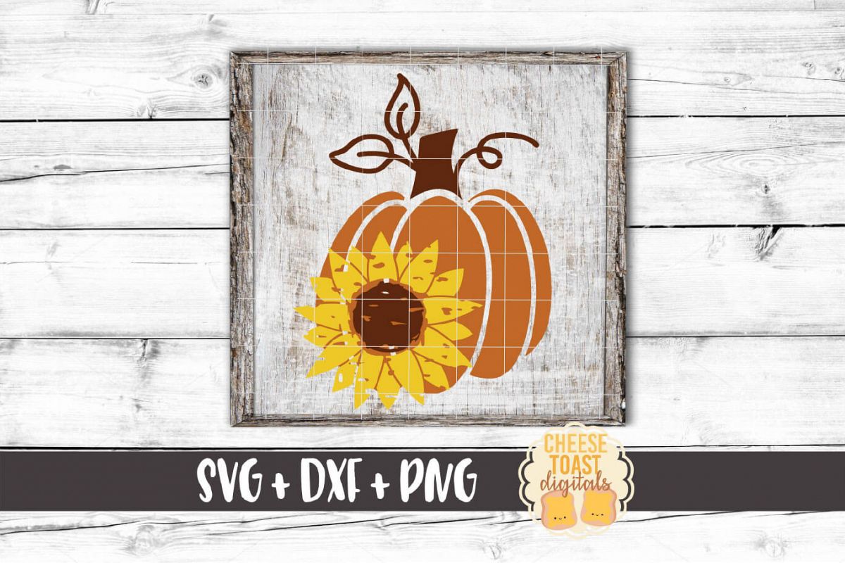 Download Distressed Sunflower Pumpkin - Fall SVG PNG DXF Cut Files