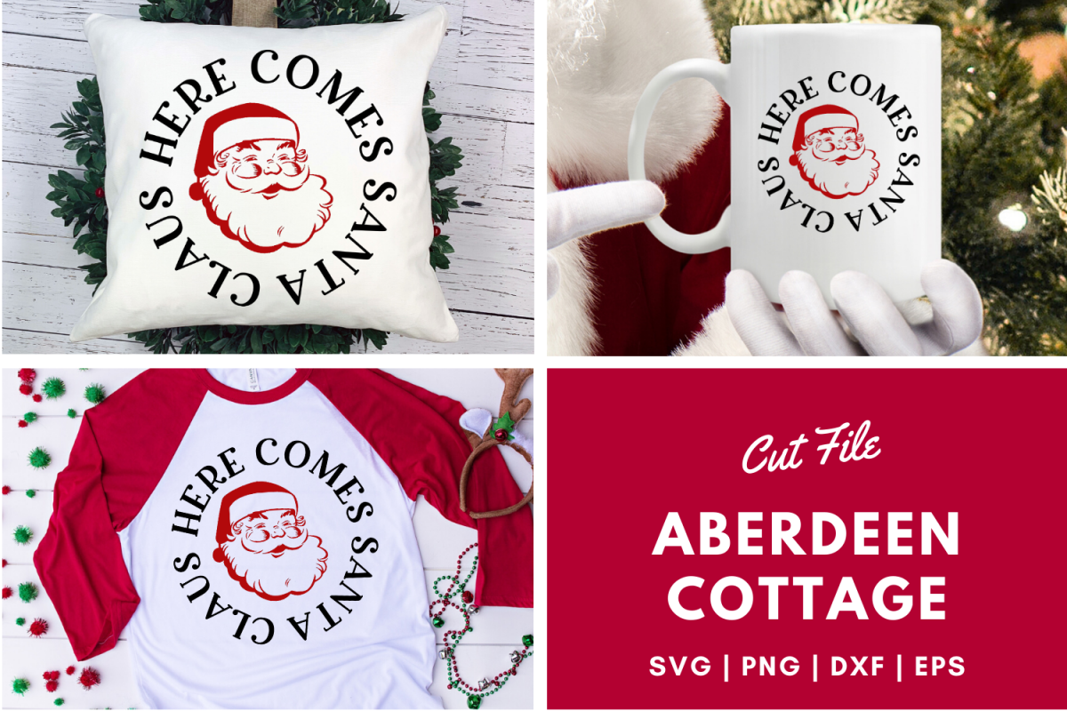 Here Comes Santa Claus - Christmas SVG | PNG | DXF | EPS example image 1