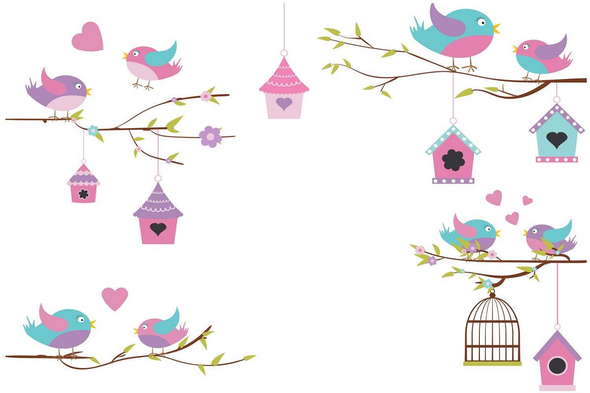 Pretty Bird Nest illustration Vector Pack example image 1