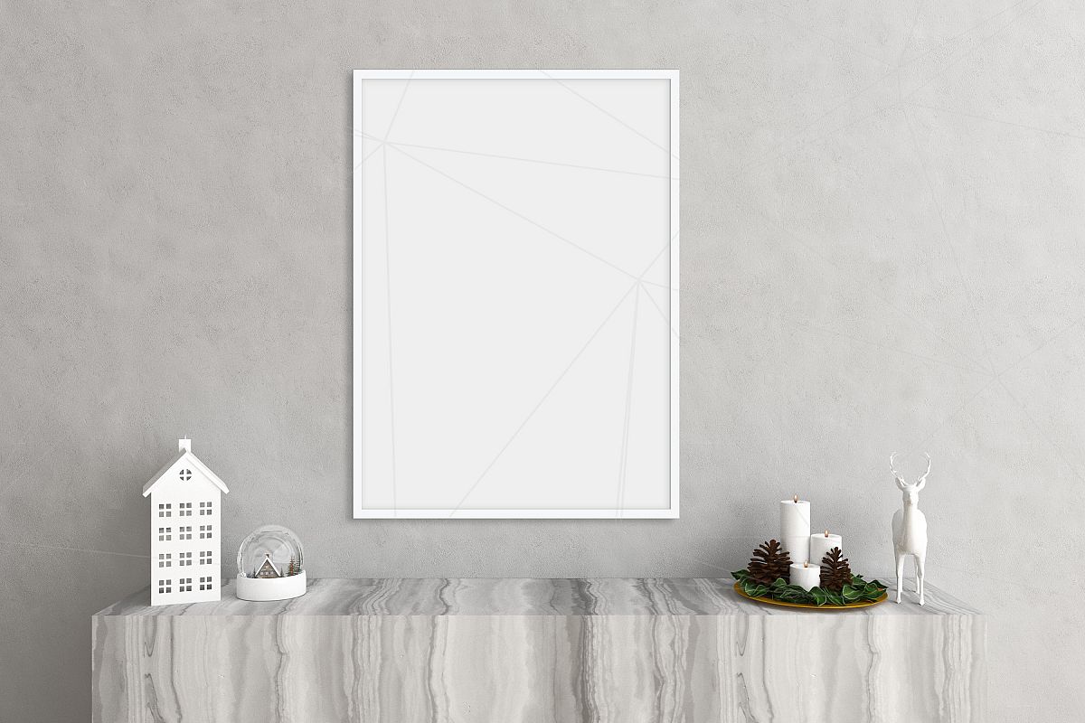 Christmas interior mockup bundle - blank wall mock up example image 1