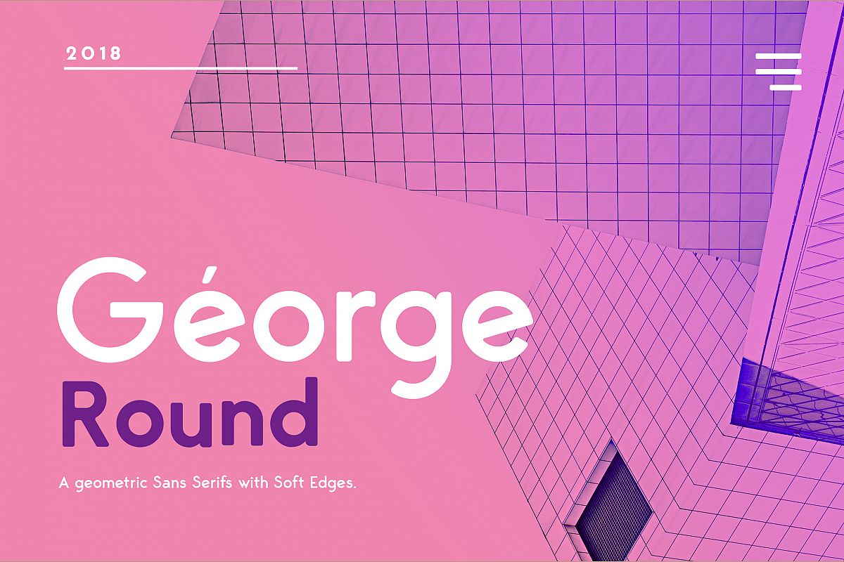 George Round 8 Fonts Round Edge Geometric Typeface example image 1