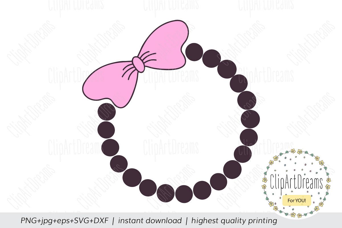 Download Bow Pearl Monogram SVG Frame Circle Pearls Girl Bow Cut ...