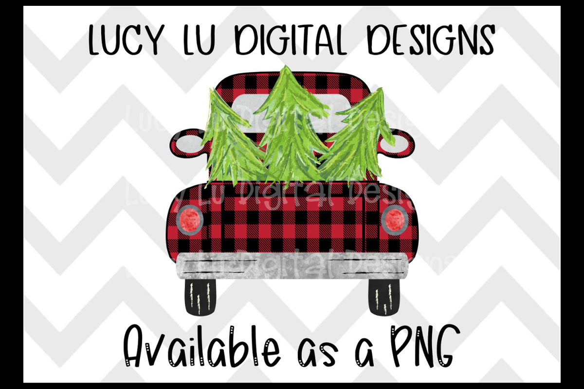 CHRISTMAS - Buffalo Plaid Truck example image 1