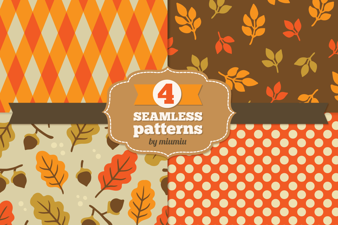 Autumn Seamless Patterns example image 1