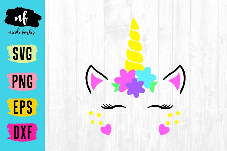 Unicorn Face SVG Cut File example image 1