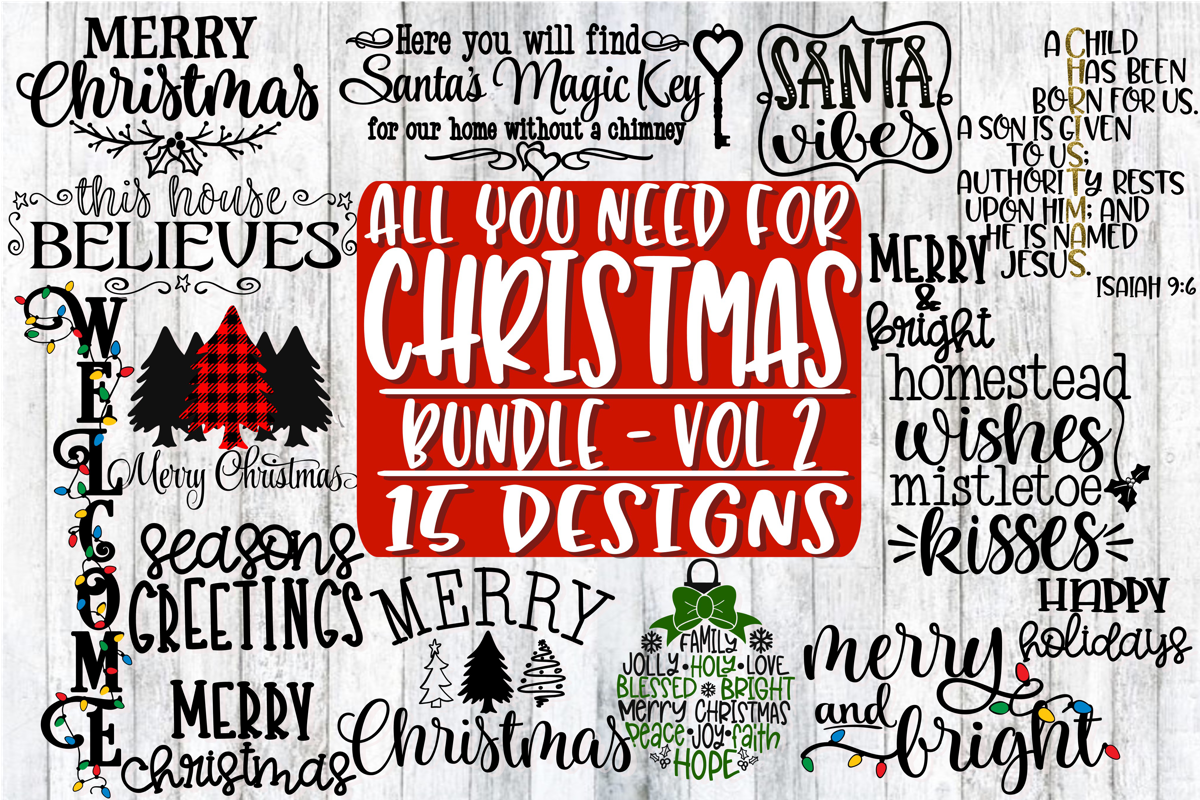 All You Need For Christmas Bundle - Vol 2 - 15 Designs example image 1