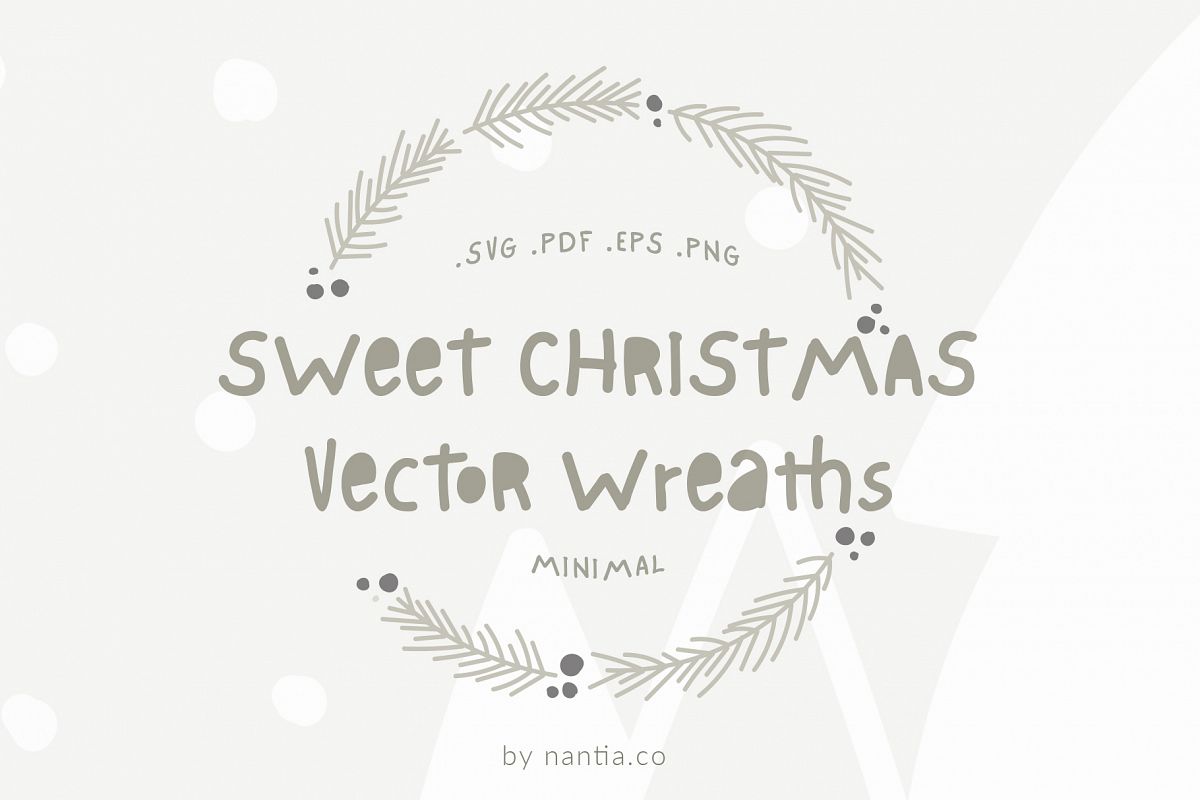 Sweet Christmas Vector Wreaths example image 1
