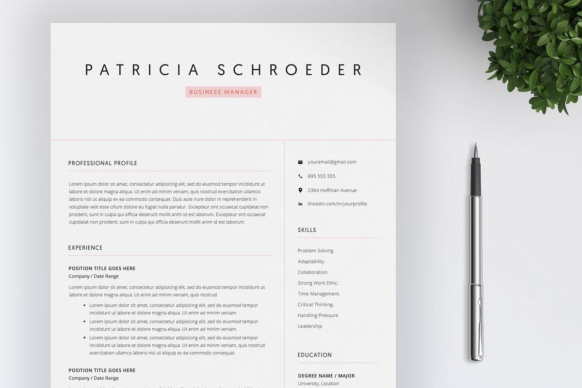 Elegant Resume | Word Resume | Cover Letter example image 1