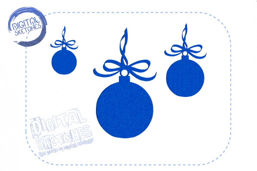 Christmas Bulb Machine Embroidery Design 3 Sizes example image 1