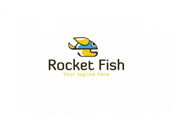 Rocket Fish - Simple Cute Stock Logo Template example image