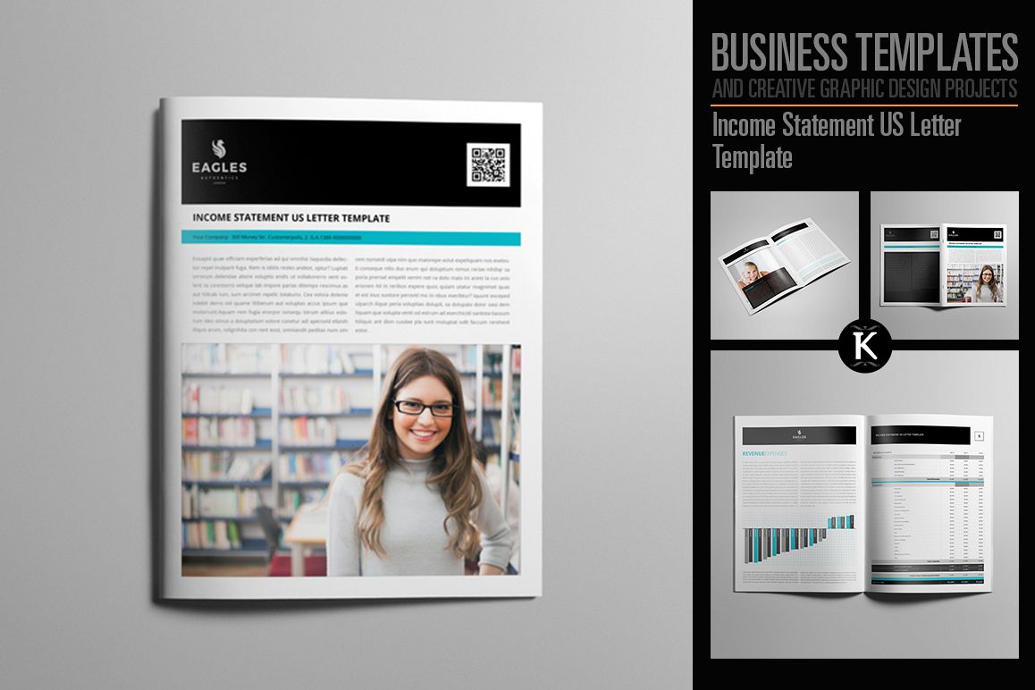 Income Statement US Letter Template example image 1