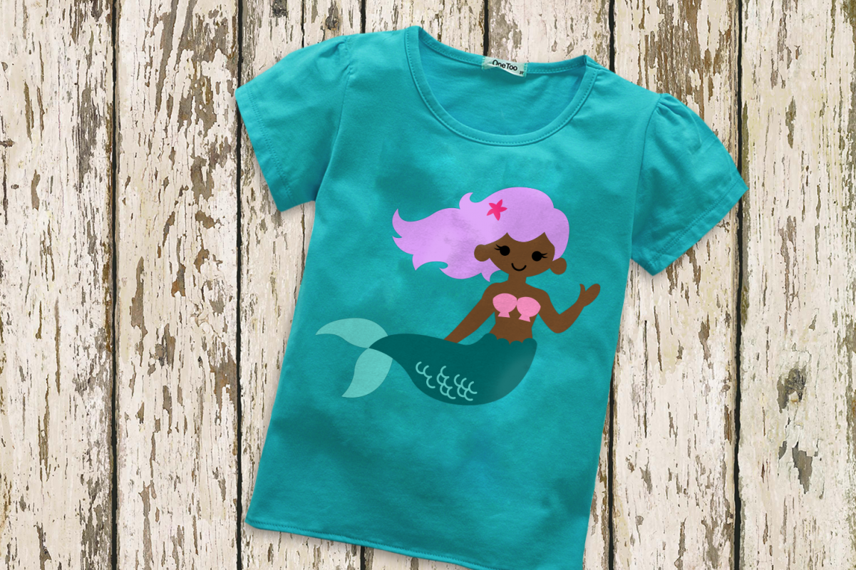 Cute Mermaid SVG File Cutting Template example image 1