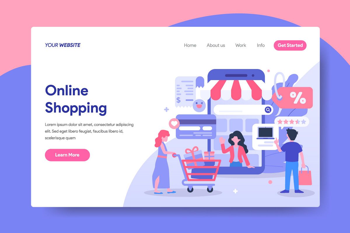 Online Shopping Illustration for Landing Page example image 1