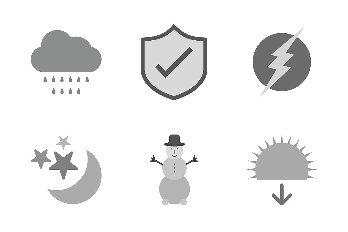 Set Of Weather And Season Icons example image 1