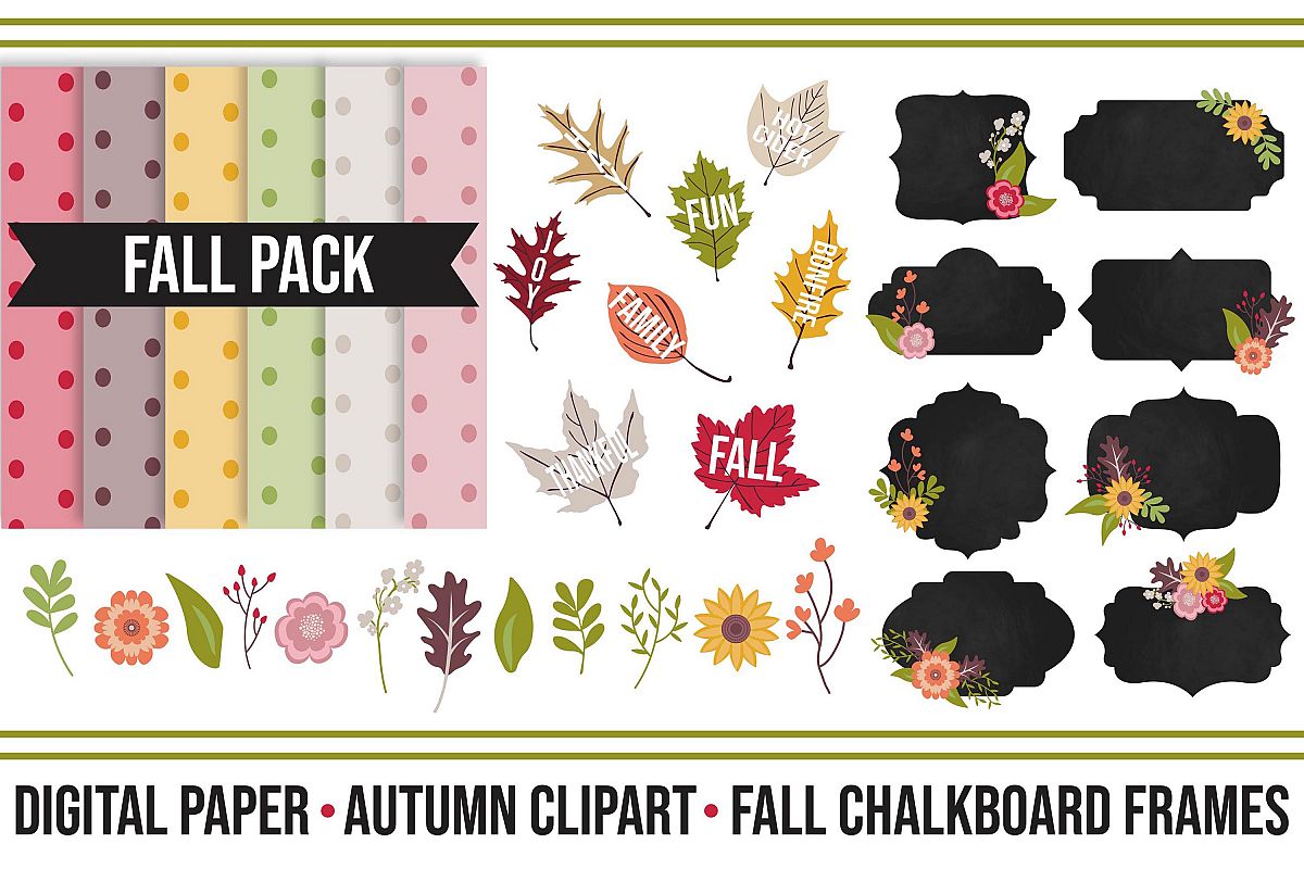 Fall Festive Digital Clipart Pack example image 1
