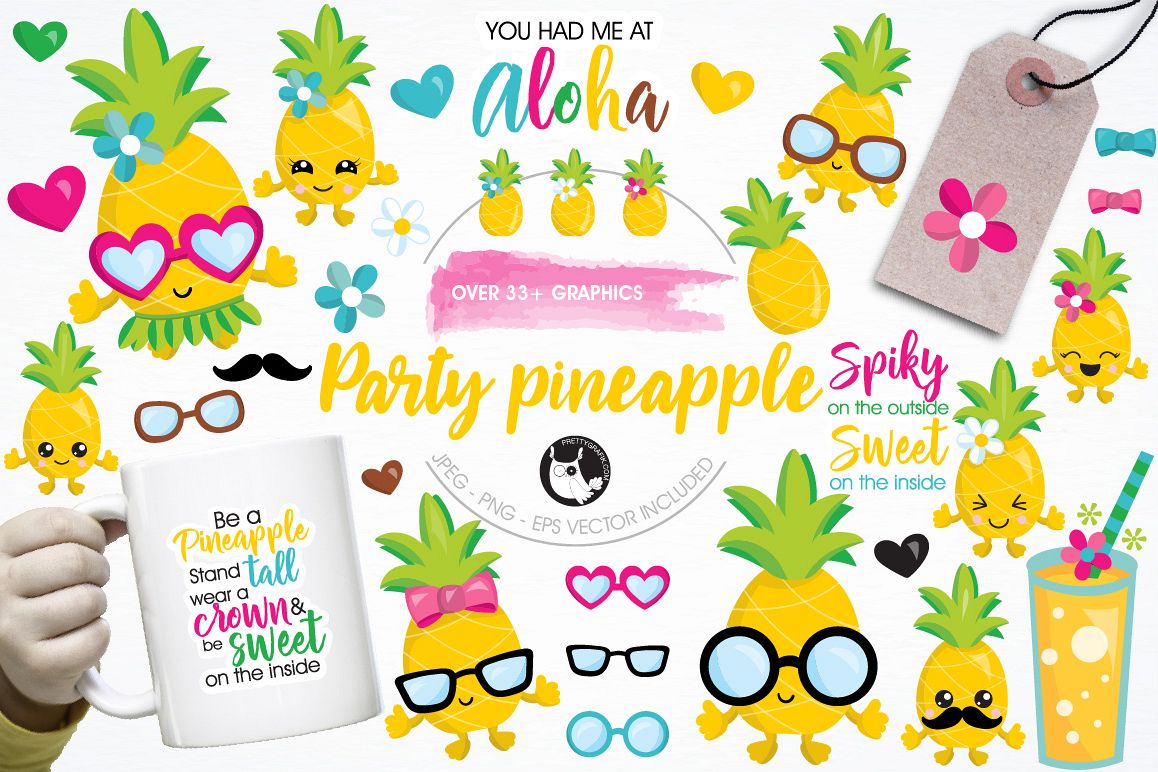 Pineapple party graphics and illustrations example image 1