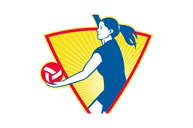 Volleyball Player Serve Ball Side example image 1