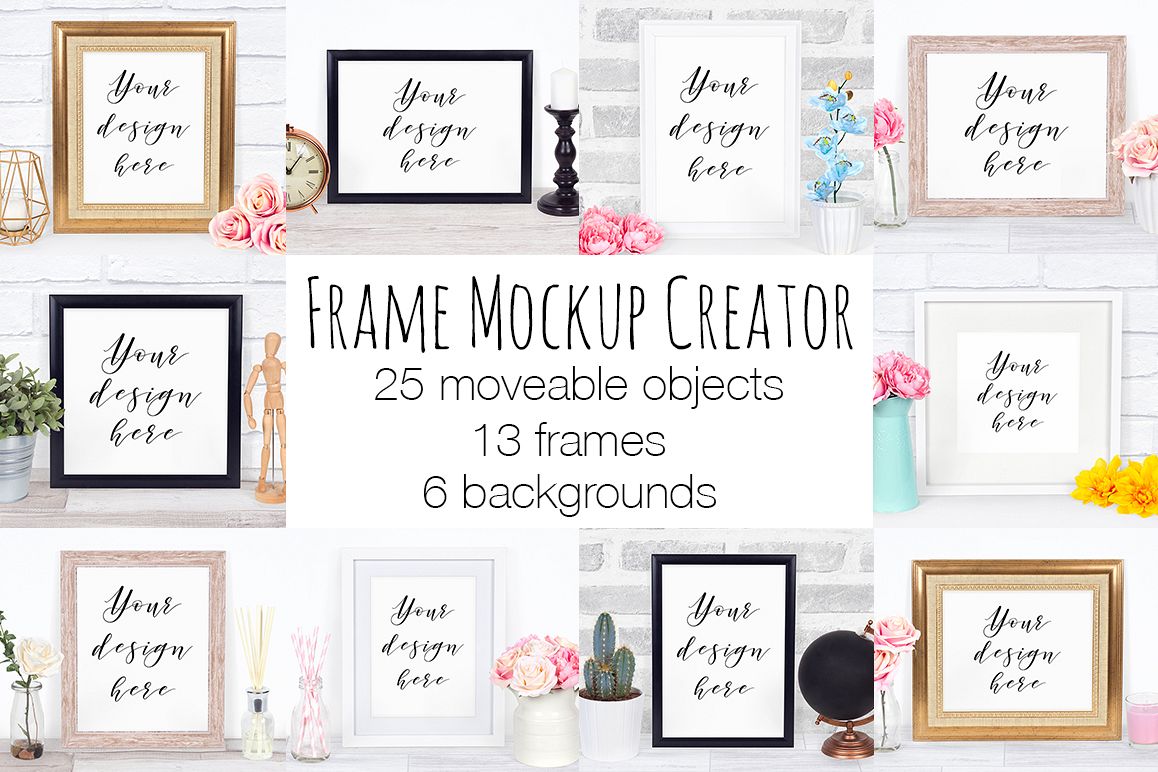 Download Frame Mockup Scene Creator (26980) | Mock Ups | Design Bundles