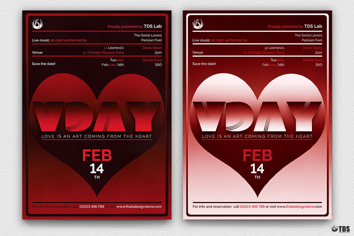 Valentines Day Flyer Template V11 example image 1