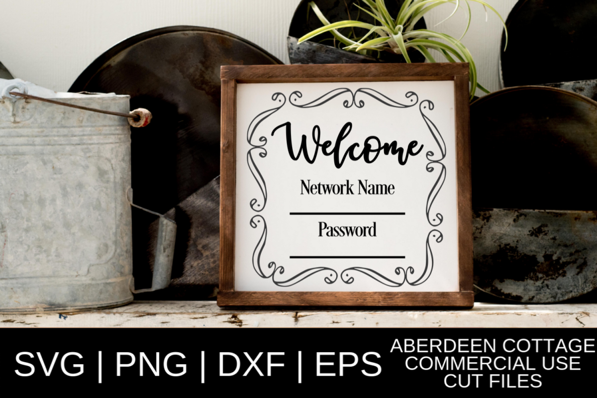 Welcome Wifi Network SVG Sign example image 1
