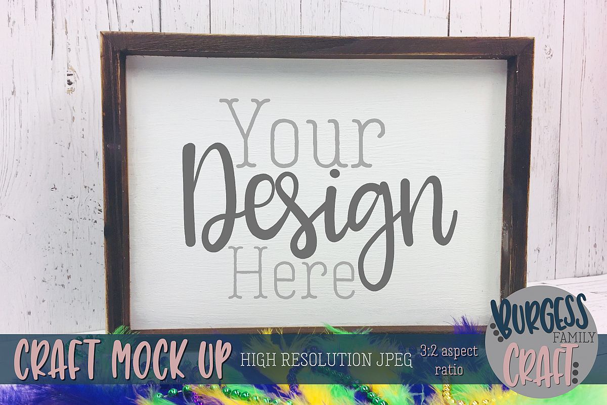 Mardi Gras sign mock up|PSD & JPEG example image 1