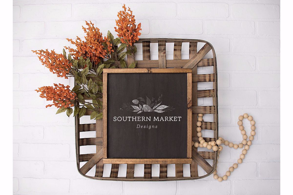 Fall Wood Framed Sign 12x12 Mock Up Photo Stock Photography example image 1