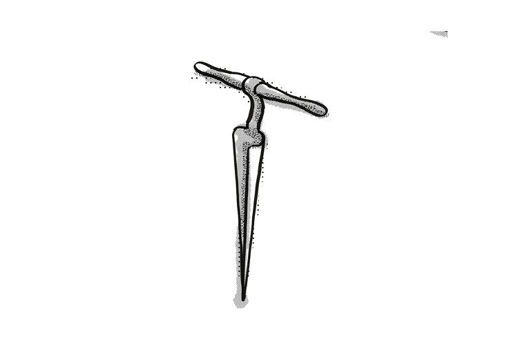 wheelwright's reamer Woodworking Hand Tool Cartoon Retro Dra example image 1
