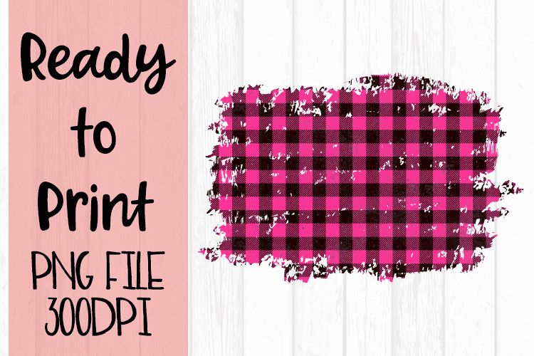 Hot Pink Buffalo Plaid Frame Ready to Print example image 1