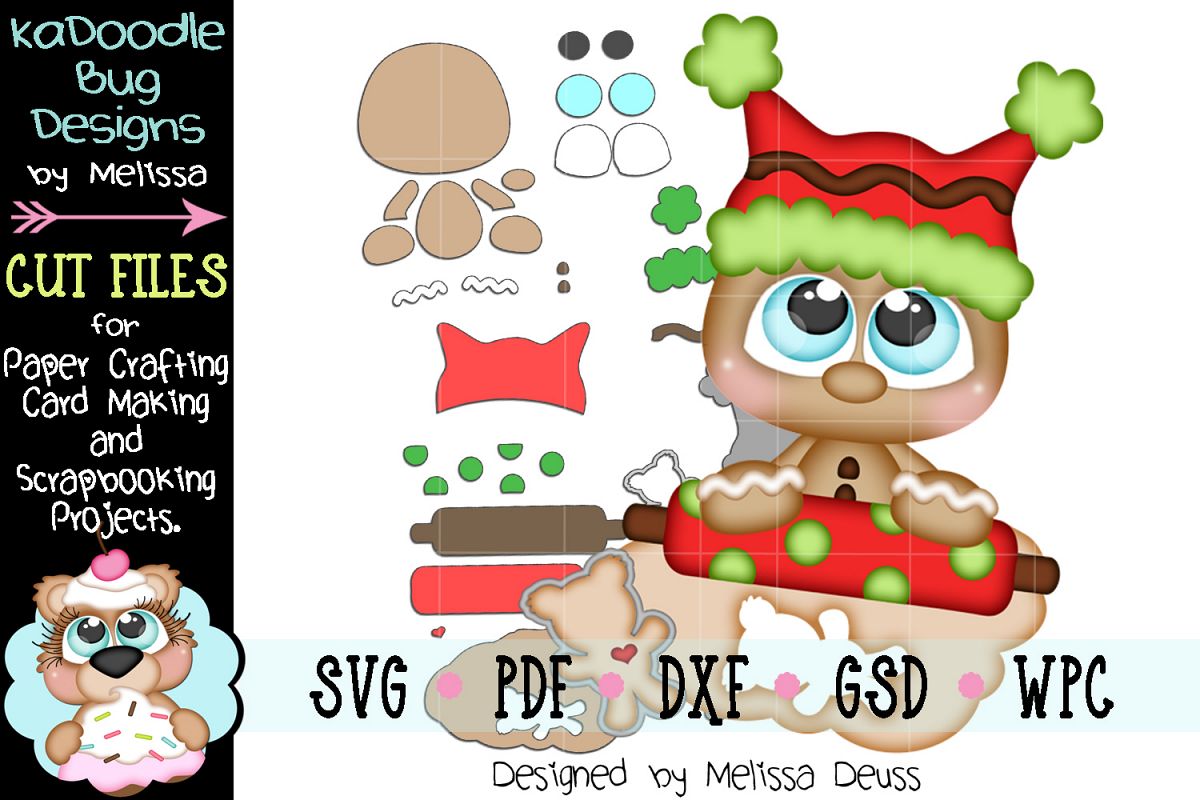 Cookie Dough Ginger Boy Cut File - SVG PDF DXF GSD WPC example image 1