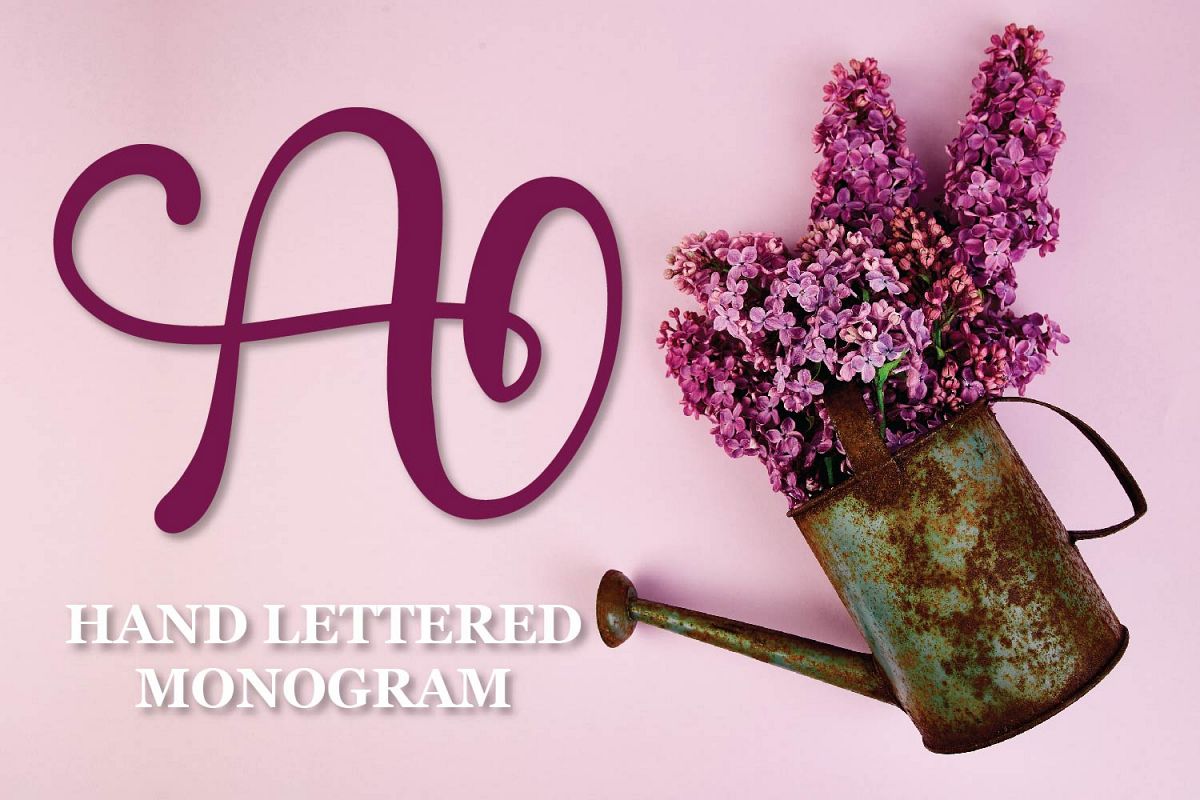 Monogram Letters - A Hand Lettered Set Of Initials example image 1
