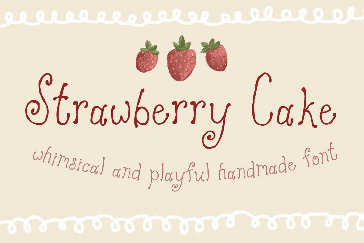 Strawberry Cake Whimsical Font example image 1