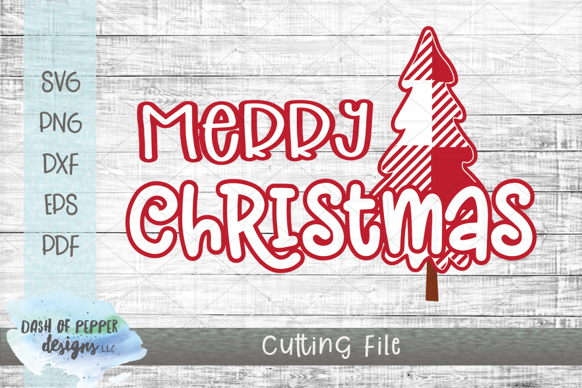 Merry Christmas SVG - A Christmas SVG with Plaid Tree example image 1