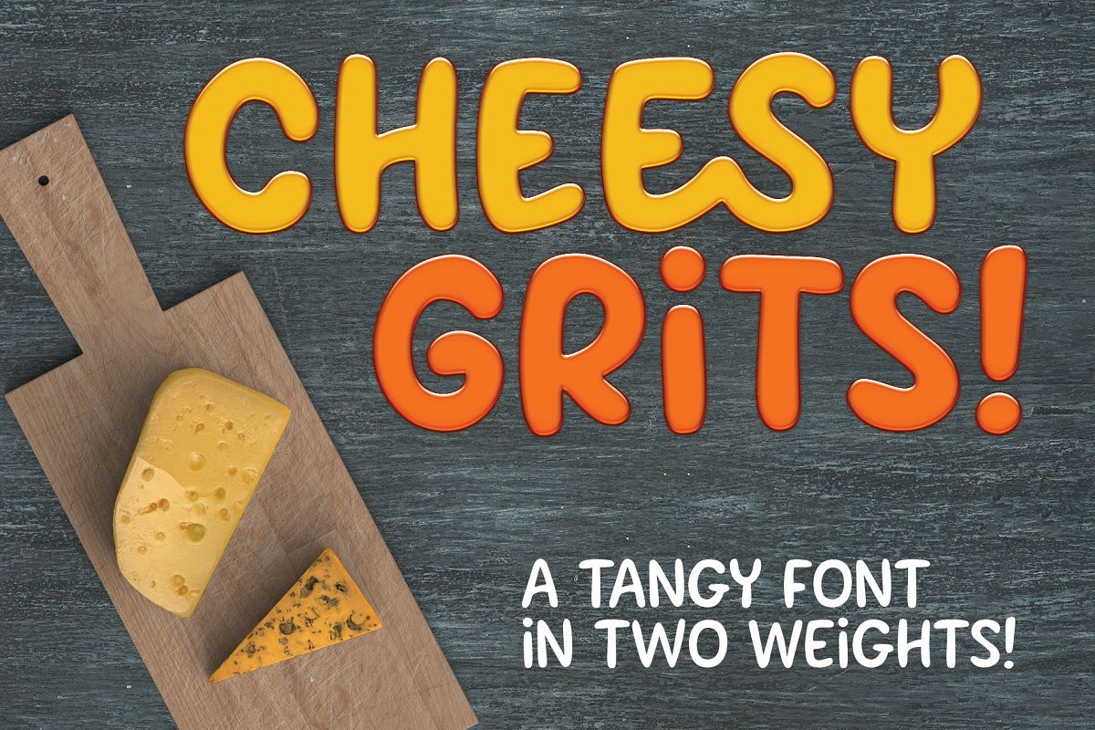 Cheesy Grits - a tangy font in 2 weights! example image 1