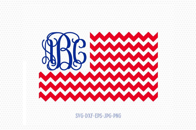 Usa Flag Monogram Svg American Flag Svg Fourth Of July Svg 4th Of