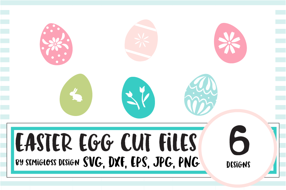 Decorated Easter Egg SVG and Cut File Set example image 1