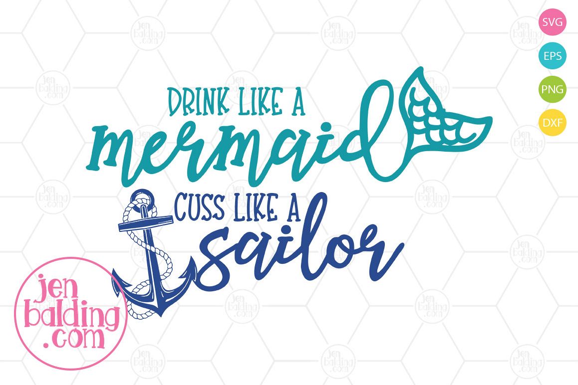 Drink Like a Mermaid SVG example image 1