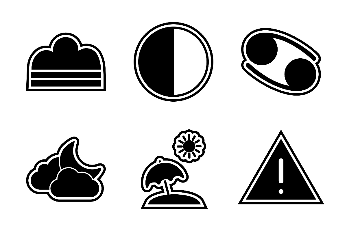 Set Of Weather And Season Icons example image 1